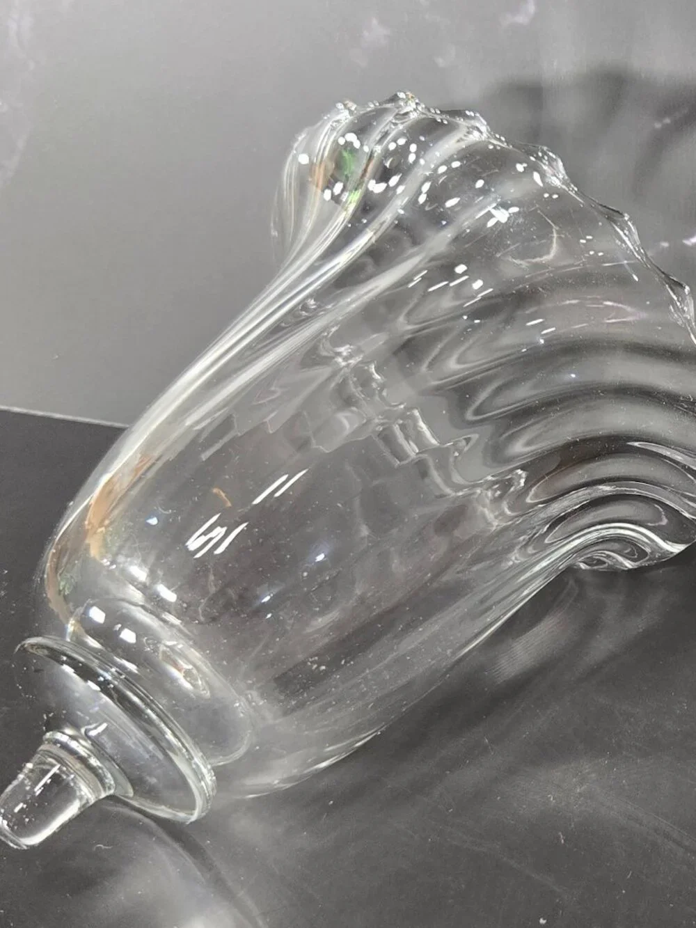 Vintage PartyLite Brass Scroll Tripod Candle Holder w/ Swirl Fluted Glass Votive